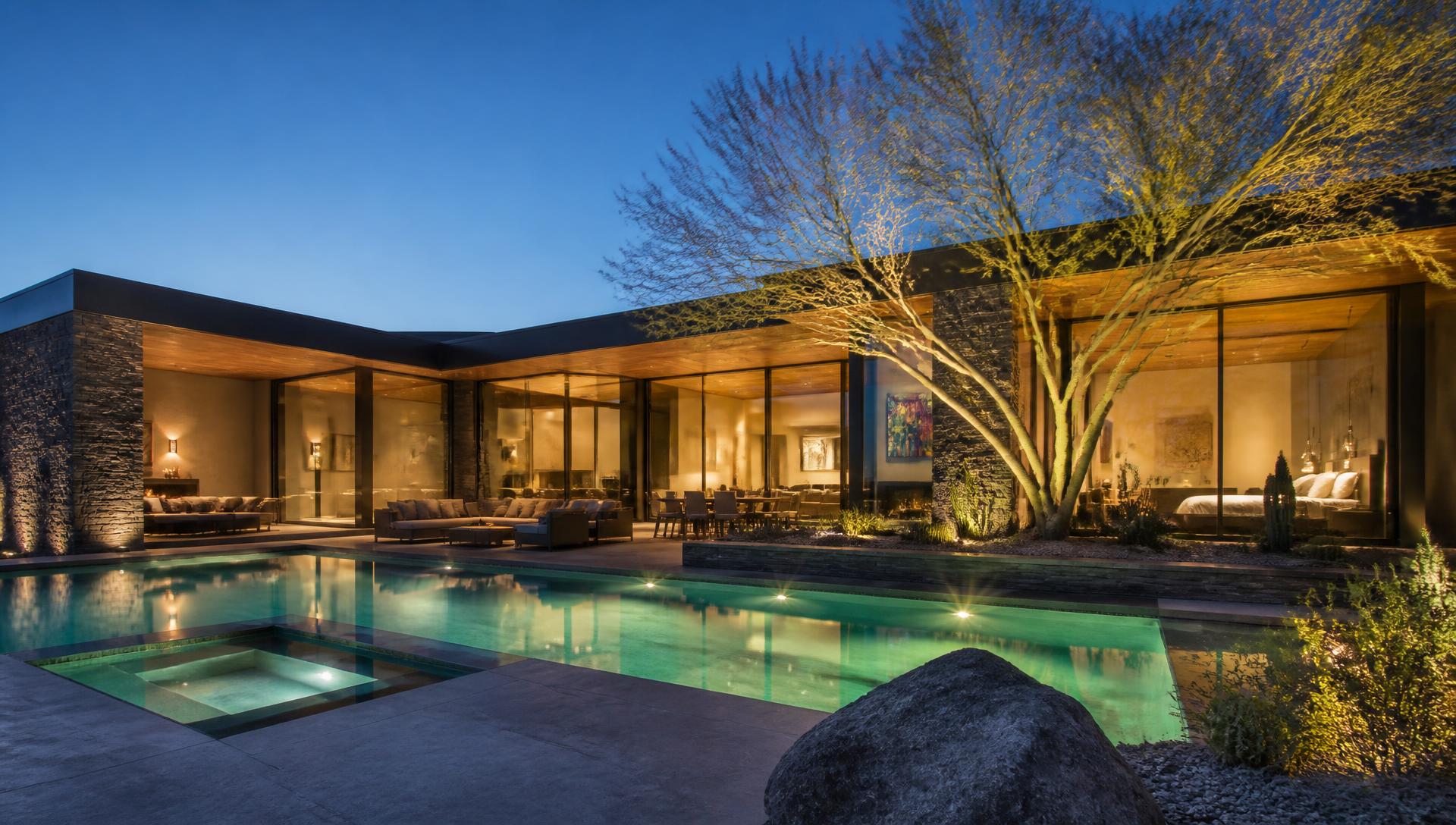 Desert contemporary Scottsdale home designed by Phoenix Interior Design