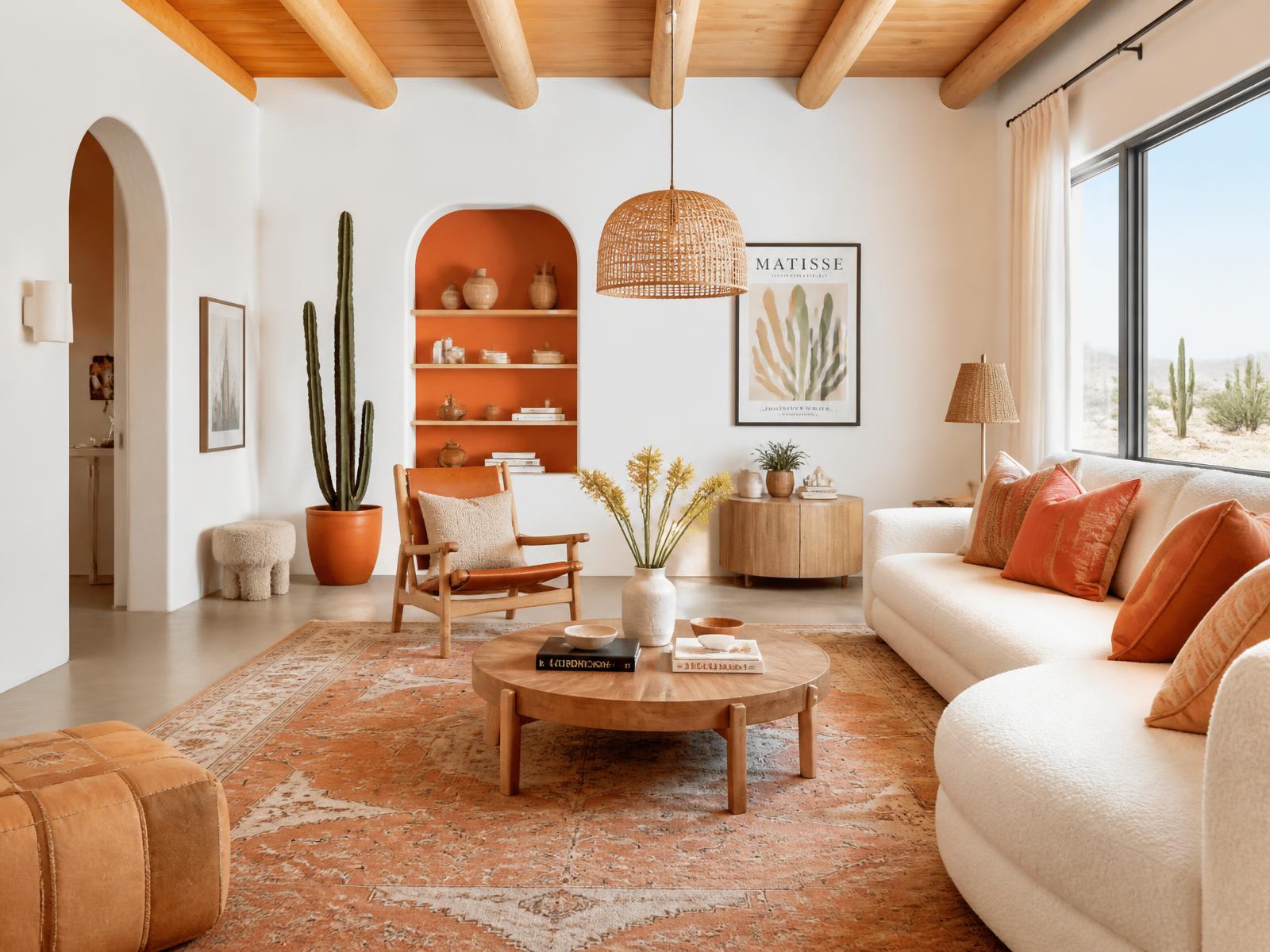 Short-term rental interior design in Phoenix with desert modern furnishings